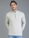 Colvyn Harris Half Zip Heavy Mattie Cotton Cement Sweatshirt for Men