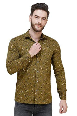 COLVYNHARRIS JEANS Men casualwear Full Sleeve Shirt Collar Luxury Olive Green Shirt