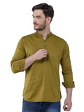 COLVYNHARRIS JEANS Men Casualwear Full Sleeve Slim Fit Olive Shirt