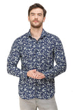 COLVYNHARRIS JEANS Men Casualwear Full Sleeve Slim Fit Shirt Collar Floral Print Blue Luxury Shirt
