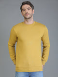 Colvyn Harris Cotton Fleece Crew Neck English Mustard Sweatshirt for Men