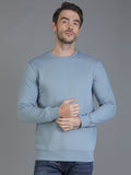 Colvyn Harris Cotton Fleece Crew Neck Dust Blue Sweatshirt for Men