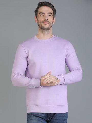 Colvyn Harris Cotton Fleece Crew Neck Orchid Mist Sweatshirt for Men