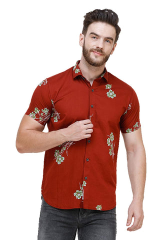 COLVYNHARRIS JEANS Men Slim Fit Casual Shirt Maroon