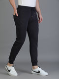 Colvyn Harris Regular Fit Solid Navy Blue Track Pant for Men
