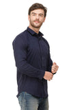COLVYNHARRIS JEANS Men Casualwear Full Sleeve Slim Fit Shirt Collar Navy Blue Luxury Shirt