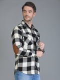 Colvyn Harris Slim Fit Black & White Check Shirt for Men with Pocket