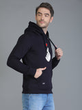 Colvyn Harris Cotton Fleece Hoodie Navy Blue Sweatshirt for Men