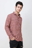 COLVYNHARRIS JEANS Men casualwear Full Sleeve Slim Fit Shirt Collar Floral Print Onion Pink Luxury Shirt