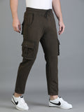 Colvyn Harris Regular Fit Multi-Pockets Brown Cargo Pant for Men