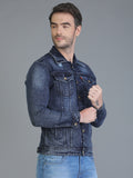Colvyn Harris Full Sleeve Regular Winter Hard Wash Blast Navy Jacket for Men