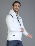 Colvyn Harris Cotton Fleece Hoodie White Sweatshirt for Men
