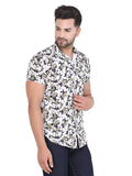 COLVYNHARRIS JEANS Men White Reversible Floral Printed Casual Shirt