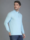 Colvyn Harris Half Zip Heavy Mattie Cotton Sky Blue Sweatshirt for Men