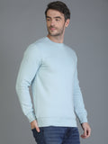 Colvyn Harris Cotton Fleece Crew Neck Sky Blue Sweatshirt for Men