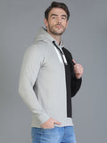 Colvyn Harris Cotton Fleece Hoodie Cement Grey & Black Sweatshirt for Men