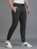 Colvyn Harris Regular Fit Solid Olive Track Pant for Men