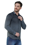 COLVYNHARRIS JEANS Men Casualwear Full Sleeve Slim Fit Grey Check Shirt