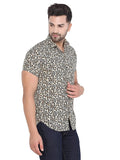 COLVYNHARRIS JEANS Men Light Brown Digital Printed Casual Shirt