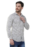 COLVYNHARRIS JEANS Men Casualwear Full Sleeve Slim Fit Beige Floral Print Shirt
