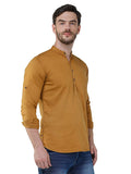 COLVYNHARRIS JEANS Men Casualwear Full Sleeve Slim Fit Mustard Shirt