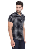 COLVYNHARRIS JEANS Men Black & White Reversible Chekered Casual Shirt