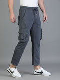 Colvyn Harris Regular Fit Multi-Pockets Grey Cargo Pant for Men