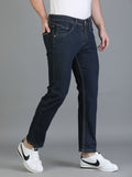 Colvyn Harris Regular Fit Mid Rise Cotton Flat Knit Raw Tint Jeans for Men