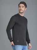 Colvyn Harris Cotton Fleece Crew Neck Dark Grey Sweatshirt for Men