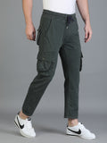 Colvyn Harris Regular Fit Multi-Pockets Green Cargo Pant for Men
