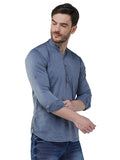 COLVYNHARRIS JEANS Men Casualwear Full Sleeve Slim Fit Grey Shirt