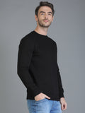 Colvyn Harris Cotton Fleece Crew Neck Black Sweatshirt for Men