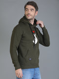 Colvyn Harris Cotton Fleece Hoodie Olive Sweatshirt for Men
