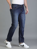 Colvyn Harris Regular Fit Solid Cotton Flat Bata Wash Dark Jeans for Men