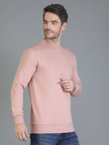 Colvyn Harris Cotton Fleece Crew Neck Peach Shade Sweatshirt for Men