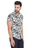 COLVYNHARRIS JEANS Men White and Black Floral Printed Reversible Casual Shirt