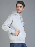 Colvyn Harris Printed Cotton Fleece Hoodie Cement Grey Sweatshirt for Men