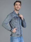 Colvyn Harris Full Sleeve Regular Winter Bata Wash Blast Denim Jacket for Men