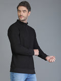 Colvyn Harris Half Zip Heavy Mattie Cotton Black Sweatshirt for Men