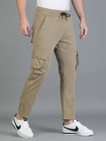 Colvyn Harris Regular Fit Multi-Pockets Beige Cargo Pant for Men