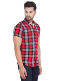 COLVYNHARRIS JEANS Men Black and Red Reversible Chekered Casual Shirt