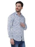 COLVYNHARRIS JEANS Men Casualwear Full Sleeve Slim Fit Grey Floral Print Shirt