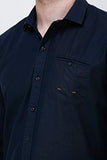 Men's Navy Blue Full Sleeve Slim Fit Casual Shirt colvynharris