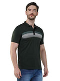 Men's Short Sleeve Slim Fit Collared Green T-Shirt