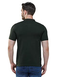 Men's Short Sleeve Slim Fit Collared Green T-Shirt