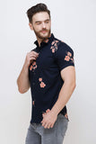 COLVYNHARRIS JEANS Men Slim Fit Casual Shirt Navy Blue