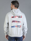 Colvyn Harris Printed Cotton Fleece Hoodie Cement Grey Sweatshirt for Men
