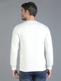 Colvyn Harris Cotton Fleece Crew Neck White Sweatshirt for Men