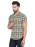 COLVYNHARRIS JEANS Men Yellow Reversible Chekered Casual Shirt