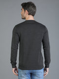 Colvyn Harris Cotton Fleece Crew Neck Dark Grey Sweatshirt for Men
